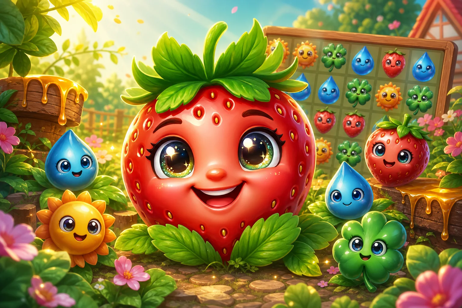 Tiftik Garden çilek maskotu ve bahçe bulmacası