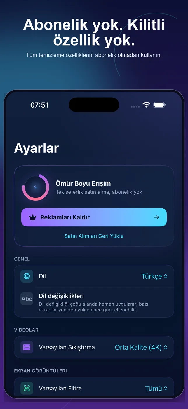 PuffClean aboneliksiz kullanım ekranı
