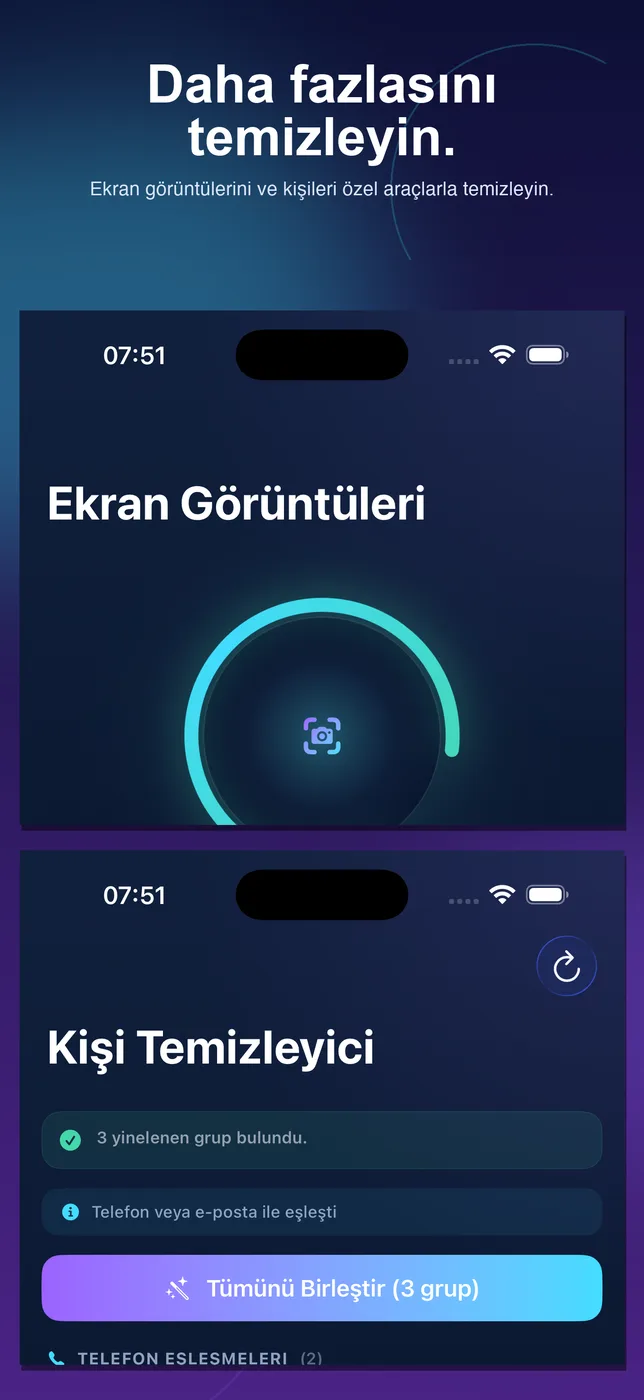 PuffClean ekran görüntüsü ve kişi temizleme araçları